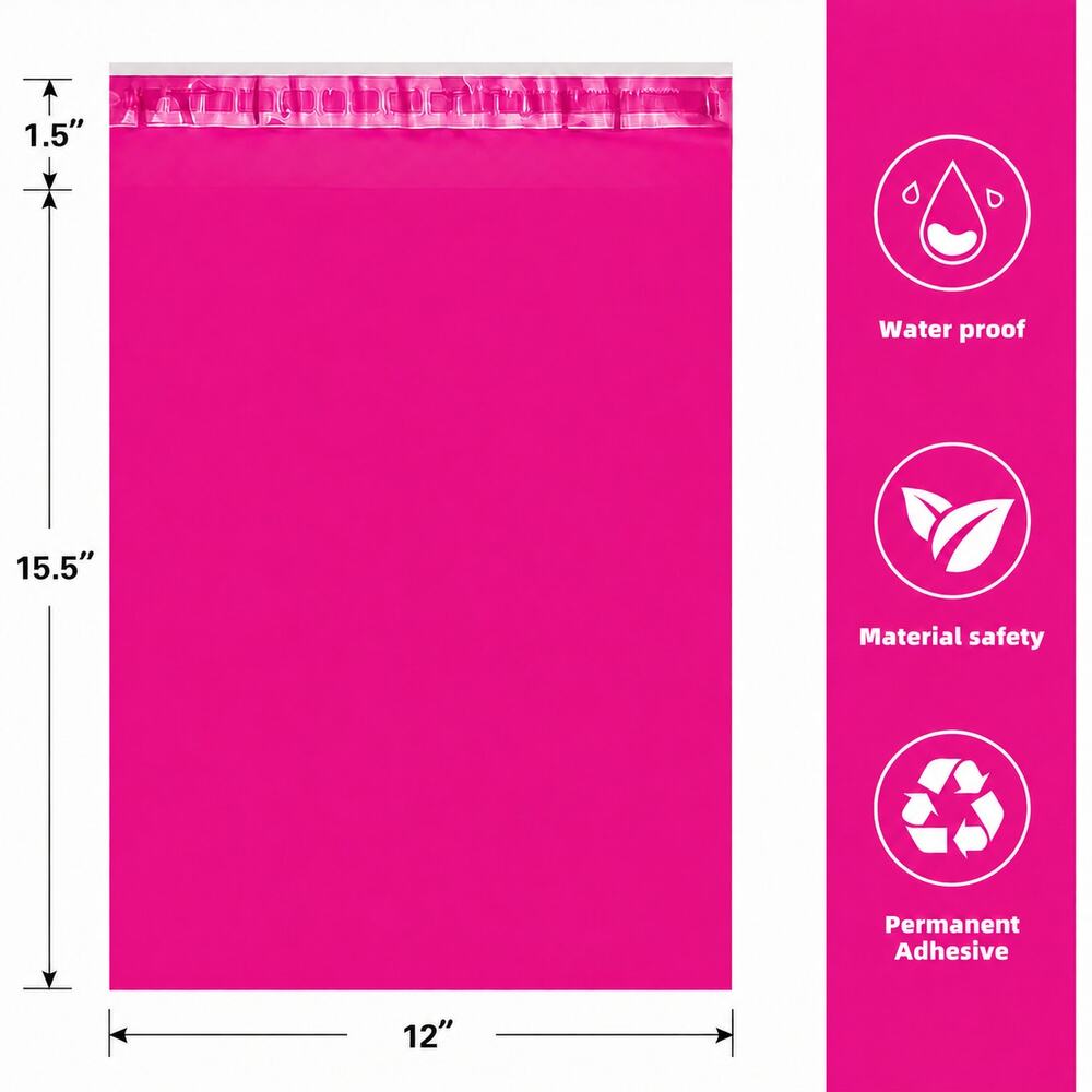 POLY MAILERS PINK (25 PACK) 12x15.5 SELF SEAL SHIPPING BAGS MAILING BAGS NEW - Picture 2 of 4